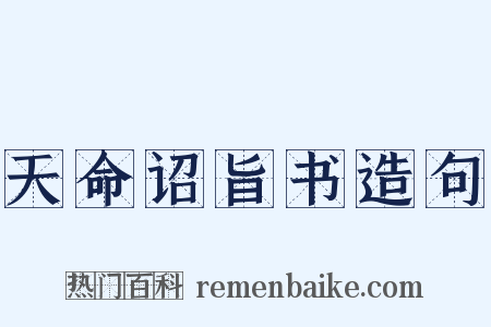 天命诏旨书造句是什么意思的图片